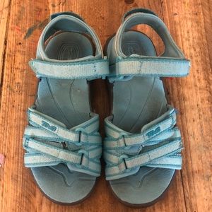 Girls Teva turquoise sandals kids size 11